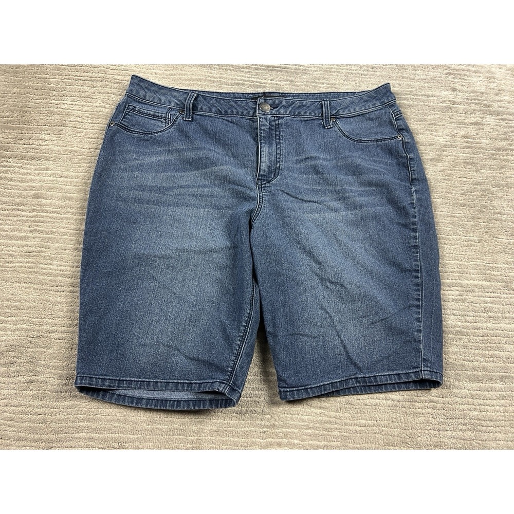 A3 Denim Jean Shorts Womens 18W Blue Dark Wash Denim Cotton Blend